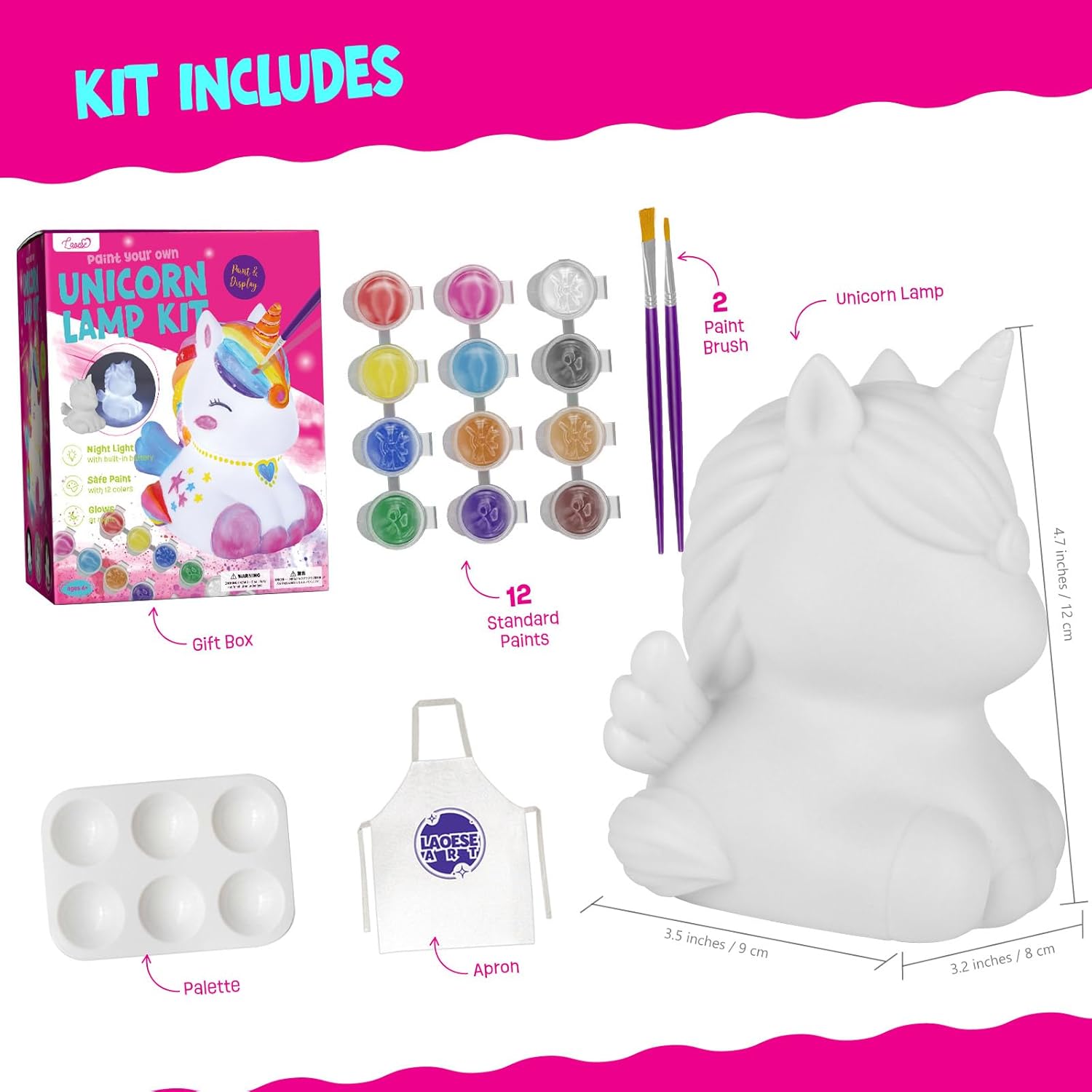 Thumbnail 3 de Paint Your Own Unicorn Lamp Kit for Kids 🧭
