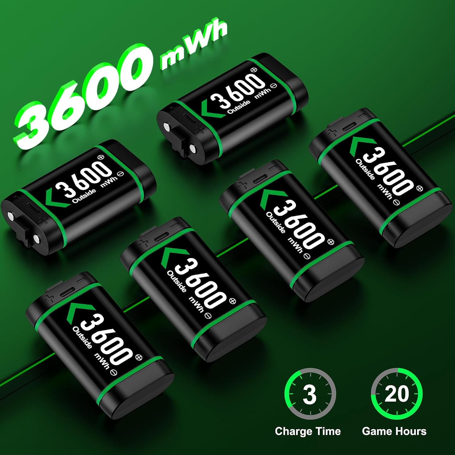 Detalle de DINOSTRIKE 6x3600mWh battery pack charger
