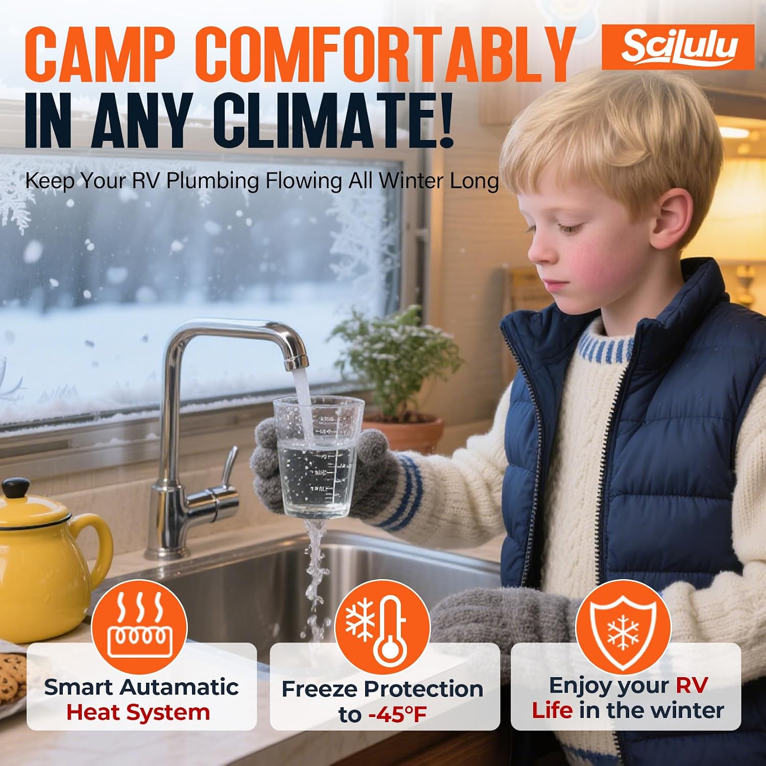 Detalle 1 de Scilulu 75FT Heated Water Hose for RV