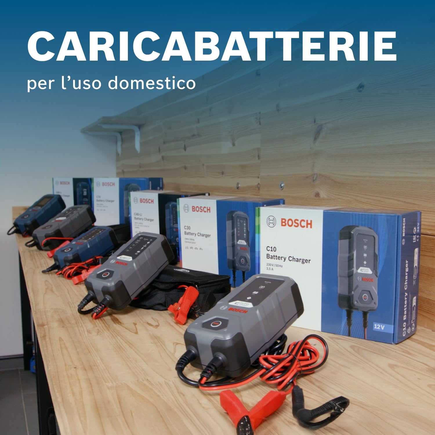 Detalle 2 de Cavo di Collegamento Bosch per Caricabatterie – 52 cm, occhielli M6, fusibile 40 A – Ricambi Originali 0189999280
