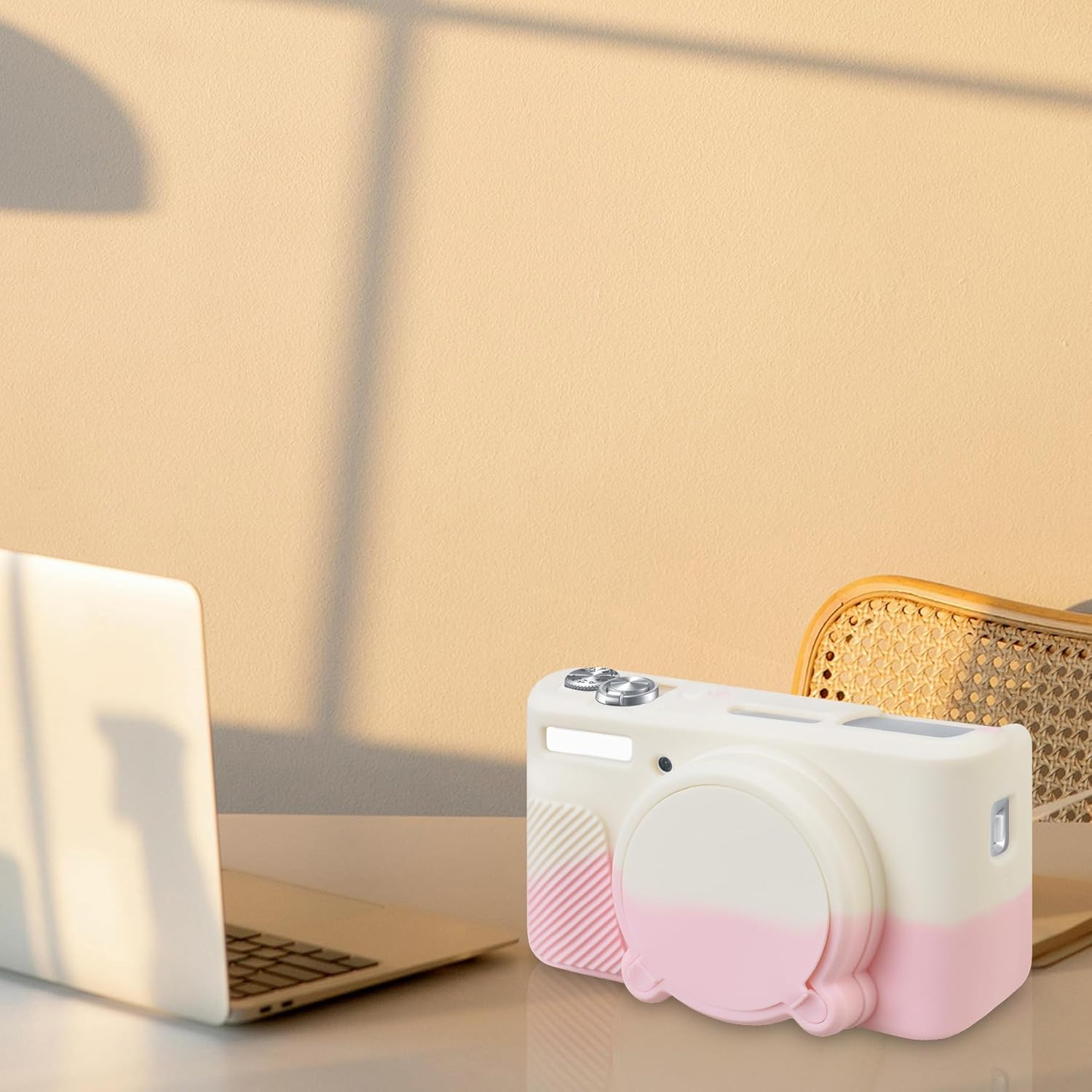 Thumbnail 6 de BOVKE Silicone Camera Case for Canon PowerShot SX740 / SX730 – Soft Rubber Sleeve with Removable Lens Cover (Mist White Pink)