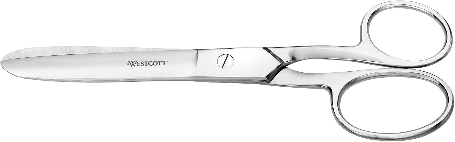 Detalle de Westcott 7-tumssax i rostfritt stål, silver, för högerhänta