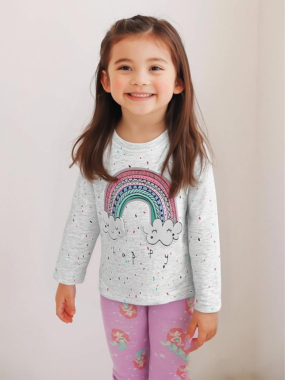 Detalle de Mädchen Langarmshirt Baumwolle Einhorn – weicher Pullover für 2–7 Jahre, Gr. 92–122