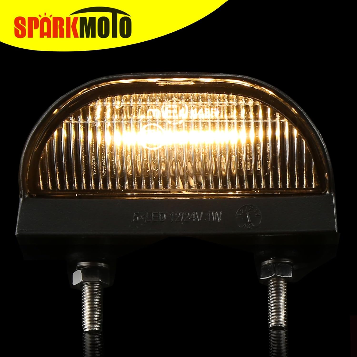Detalle 2 de SPARKMOTO 1 x LED Number Plate Light – 12V/24V, IP67, ECE Approved for Trailers and Caravans