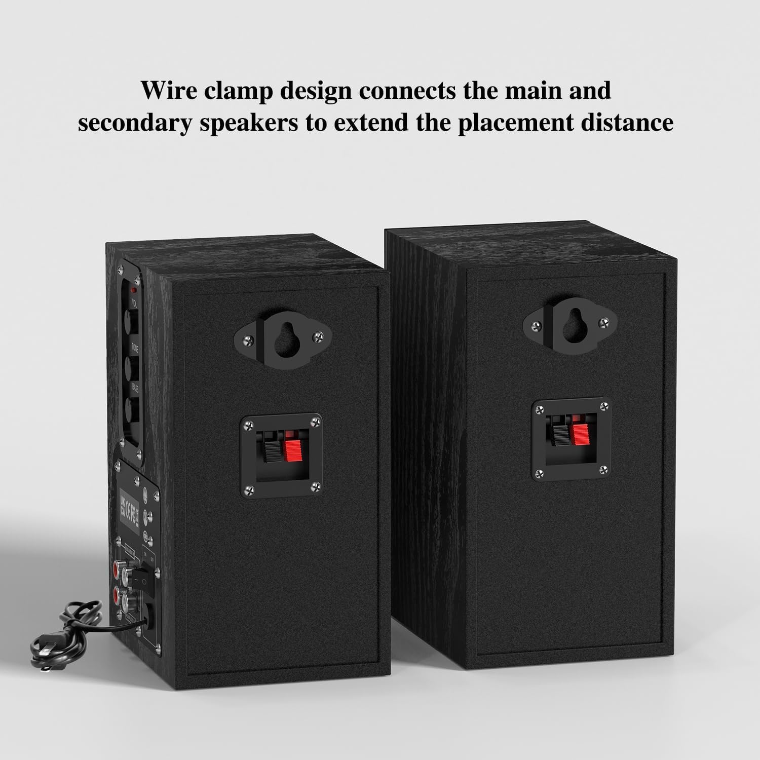 Detalle de Elimavi Active Bookshelf Speakers 2.0: 30W x 2 with 4" Woofers and 3.5mm/RC A inputs