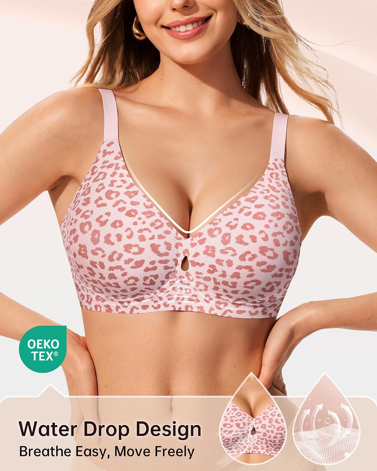 Detalle de LetsJoli Wireless Jelly Bralettes for Women — Seamless Push-Up, Full Coverage, No Underwire