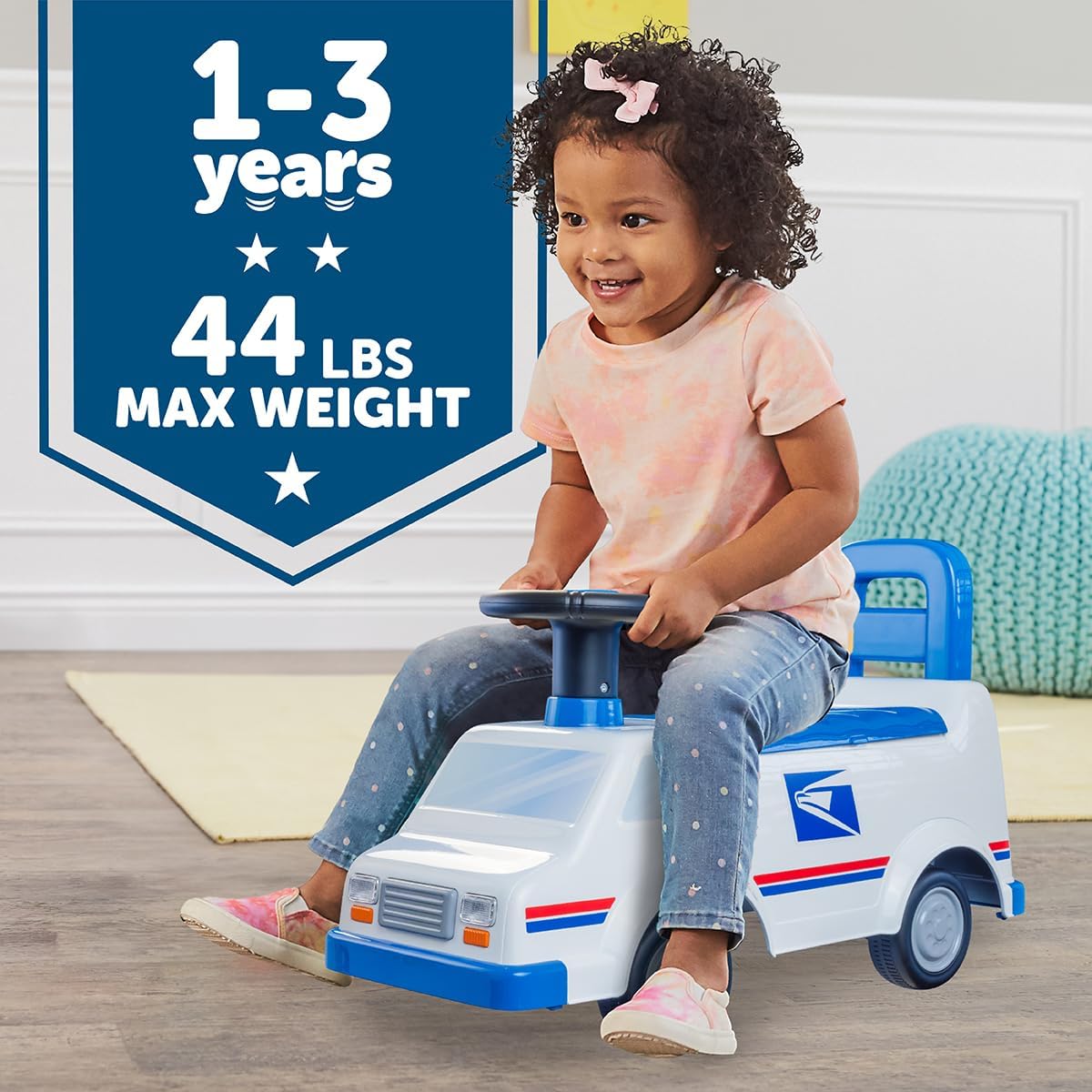 Thumbnail 1 de Waddle USPS Mail Truck Toddler Ride-On: Foot-to-Floor Mail Delivery Fun