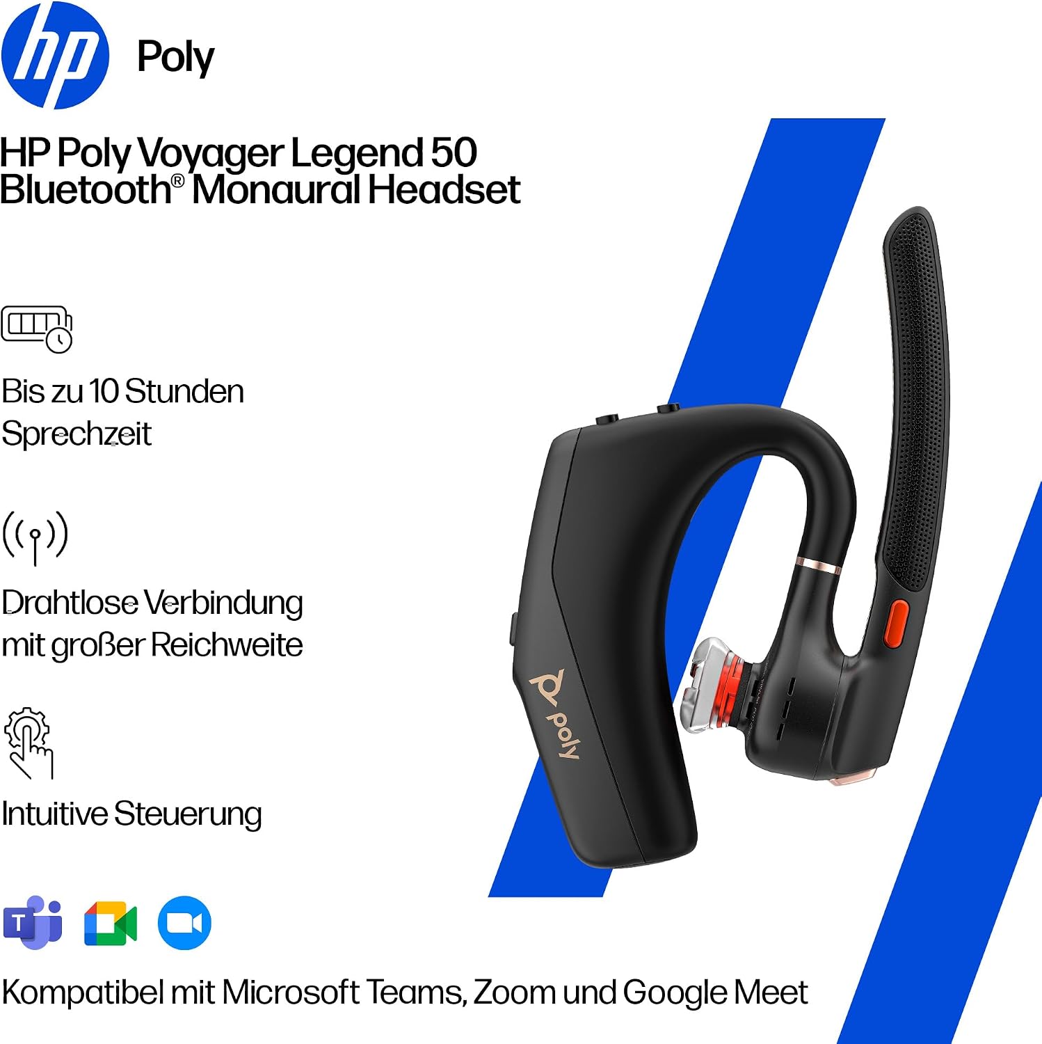 Thumbnail 5 de Poly Voyager Legend 50‑M UC Bluetooth‑Headset 10 Stunden