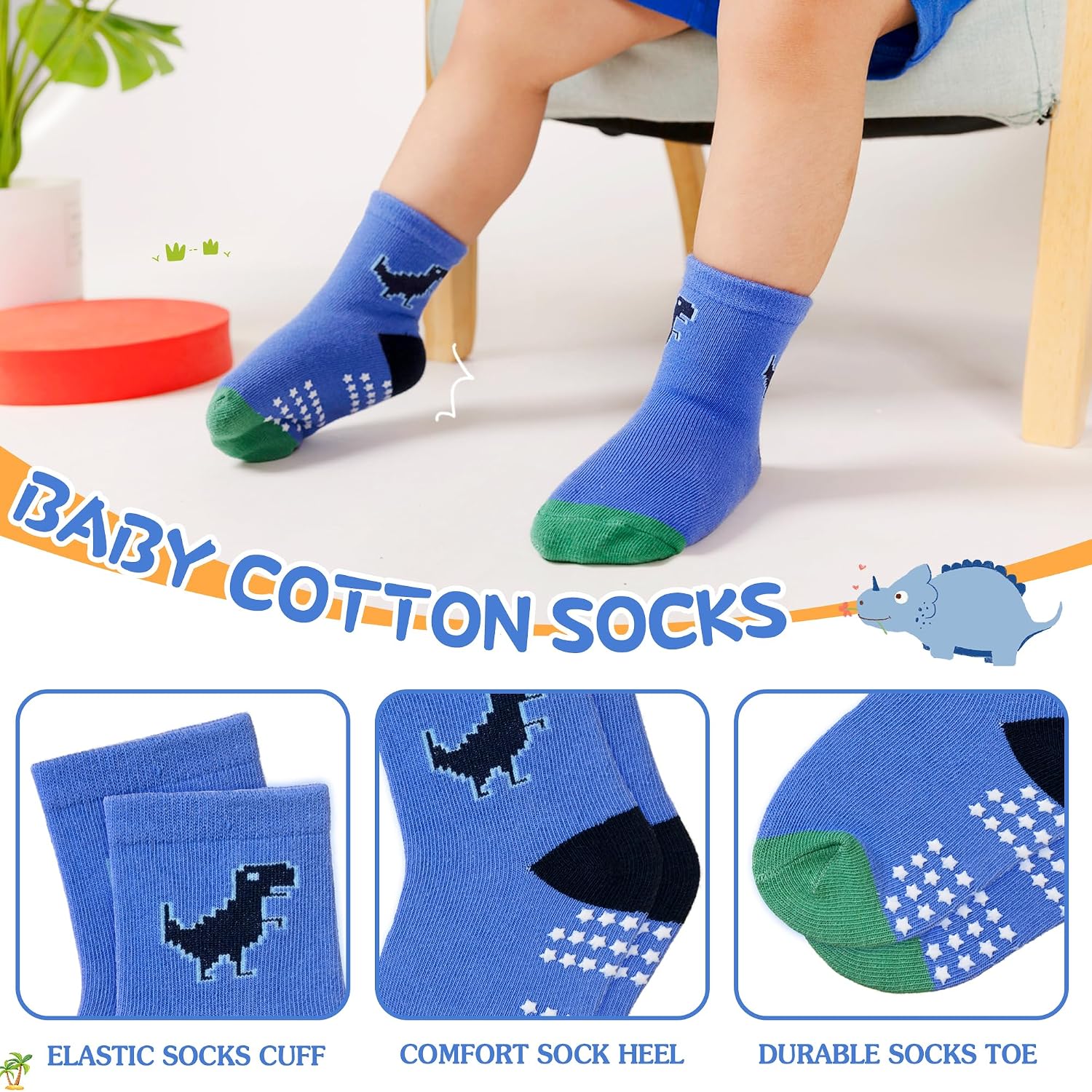 Thumbnail 4 de SEEYAN Baby Non Slip Socks 6-12m