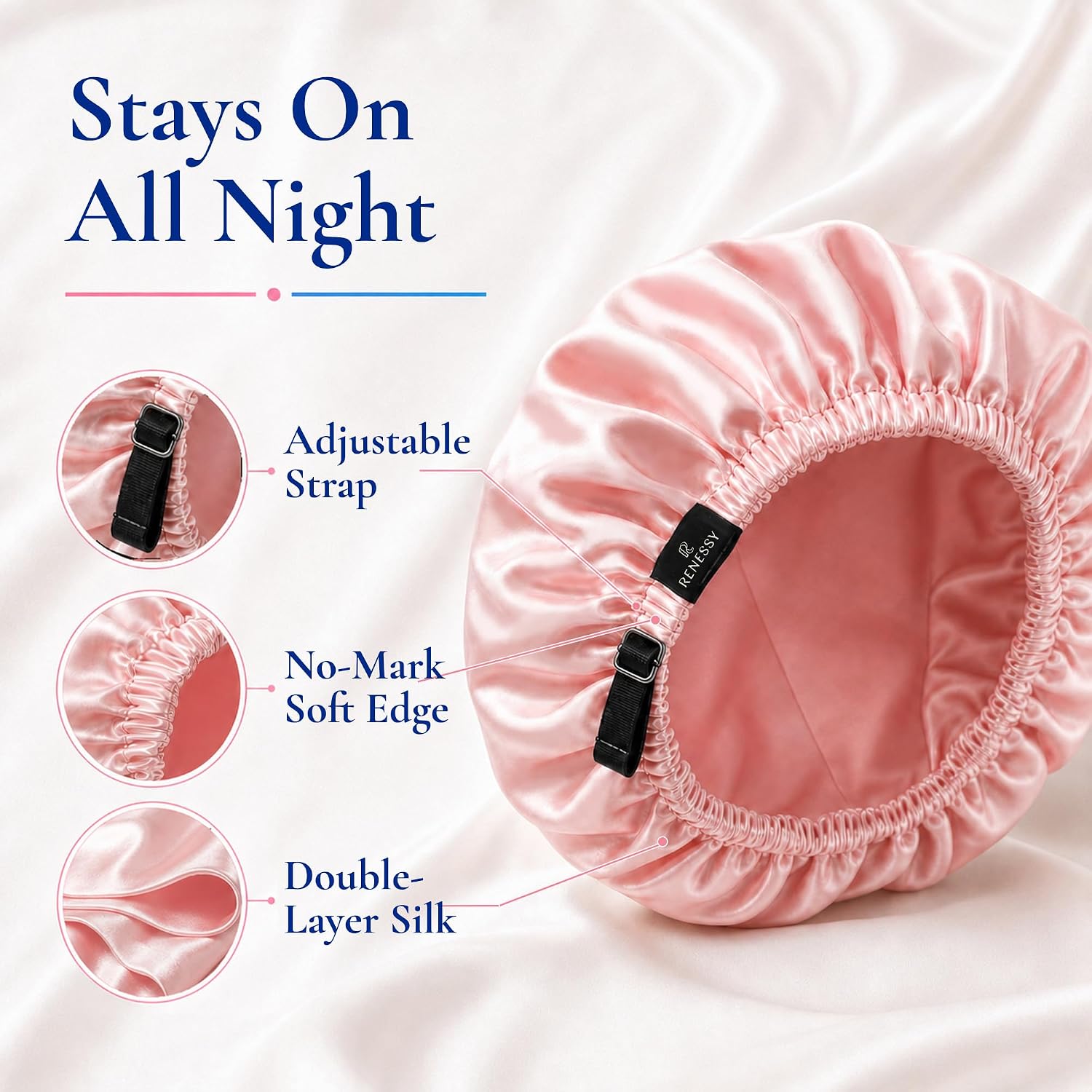 Thumbnail 2 de RENESSY Silk Bonnet, 22 Momme Organic Mulberry Silk Sleep Cap