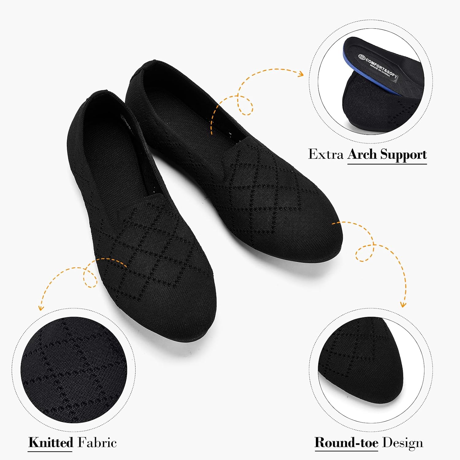 Thumbnail 4 de Puxowe Ballerinas Damen 1 Paar mit Memory Foam