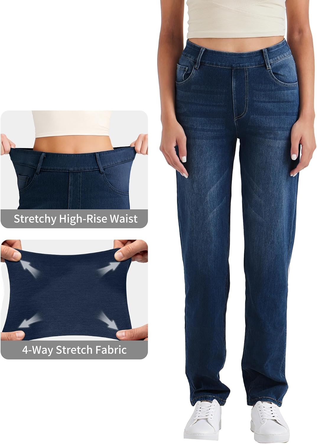 Detalle 2 de LaiEr Women's High Stretch Yoga Jeans: Skinny, Hip-Lifting & Pocket-Ready Micro Bootcut Trousers