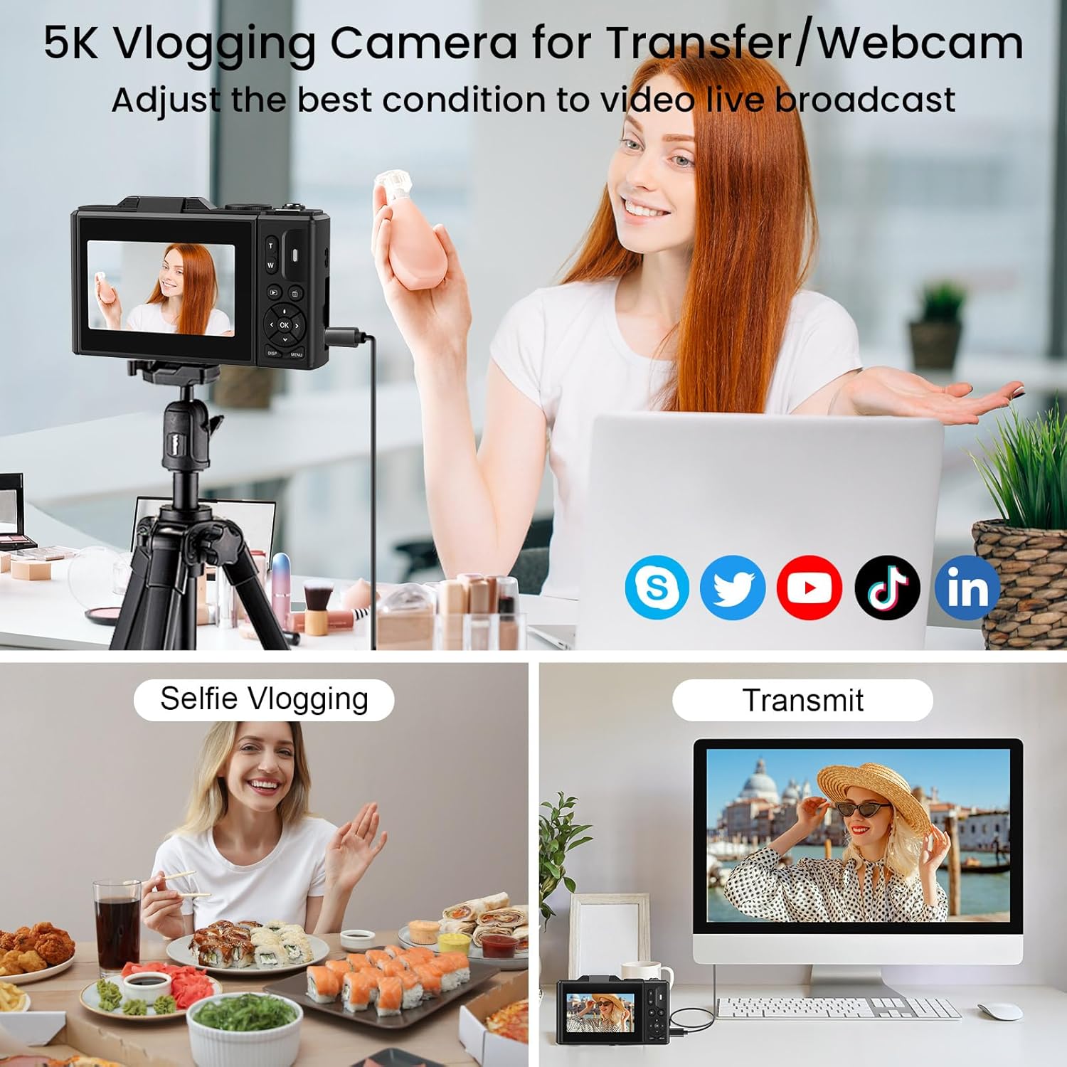 Thumbnail 6 de SOPPY 5K 75MP Digital Camera: Compact Child-Friendly Vlogging Camera with 18x Zoom and 64GB Card