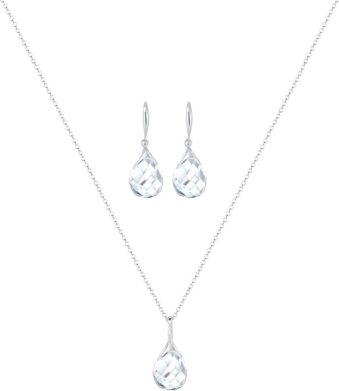 Detalle 2 de Elli Schmuckset Damen Tropfen Anhänger 925 Silber