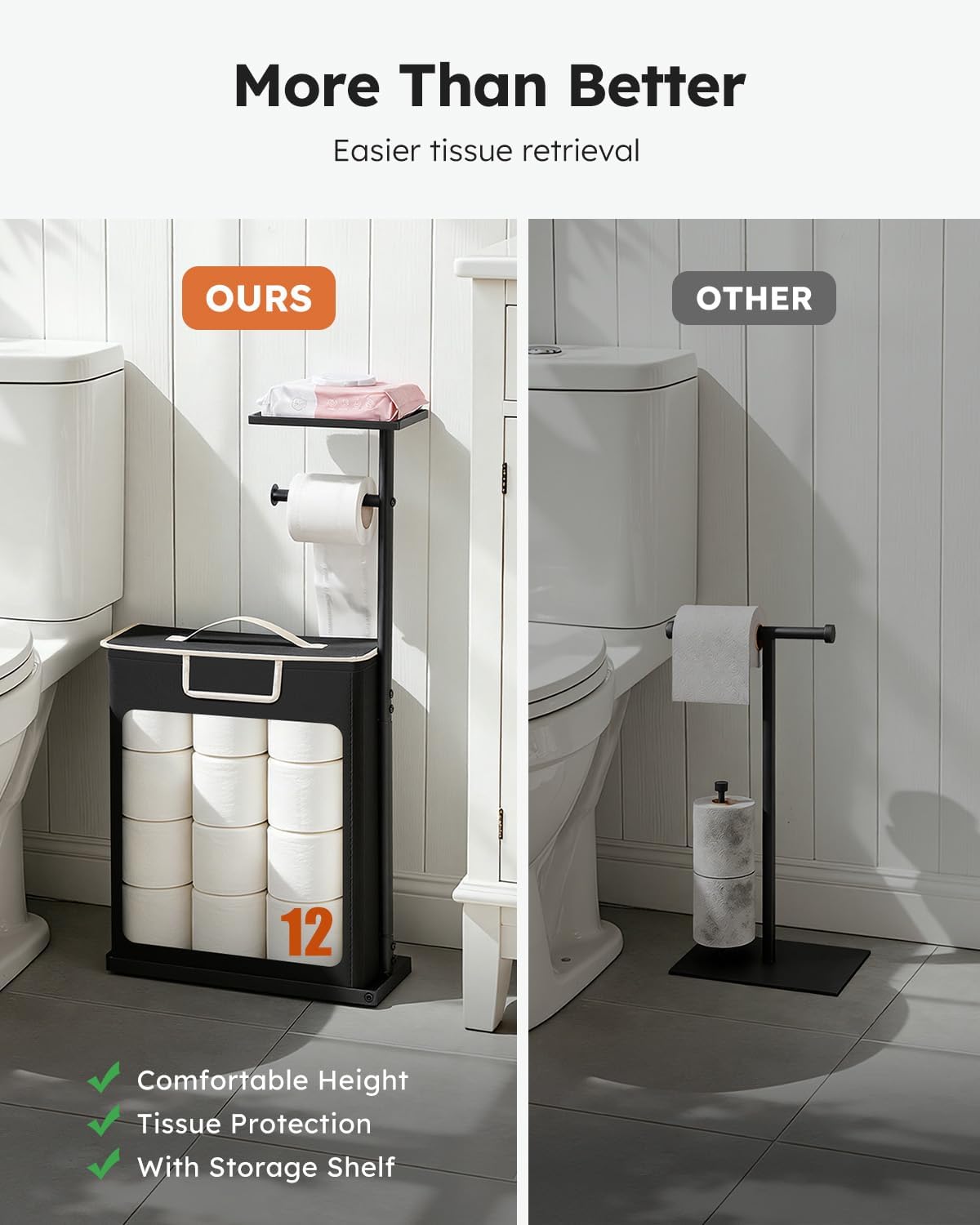 Thumbnail 2 de Freestanding Toilet Roll Holder with Phone Stand