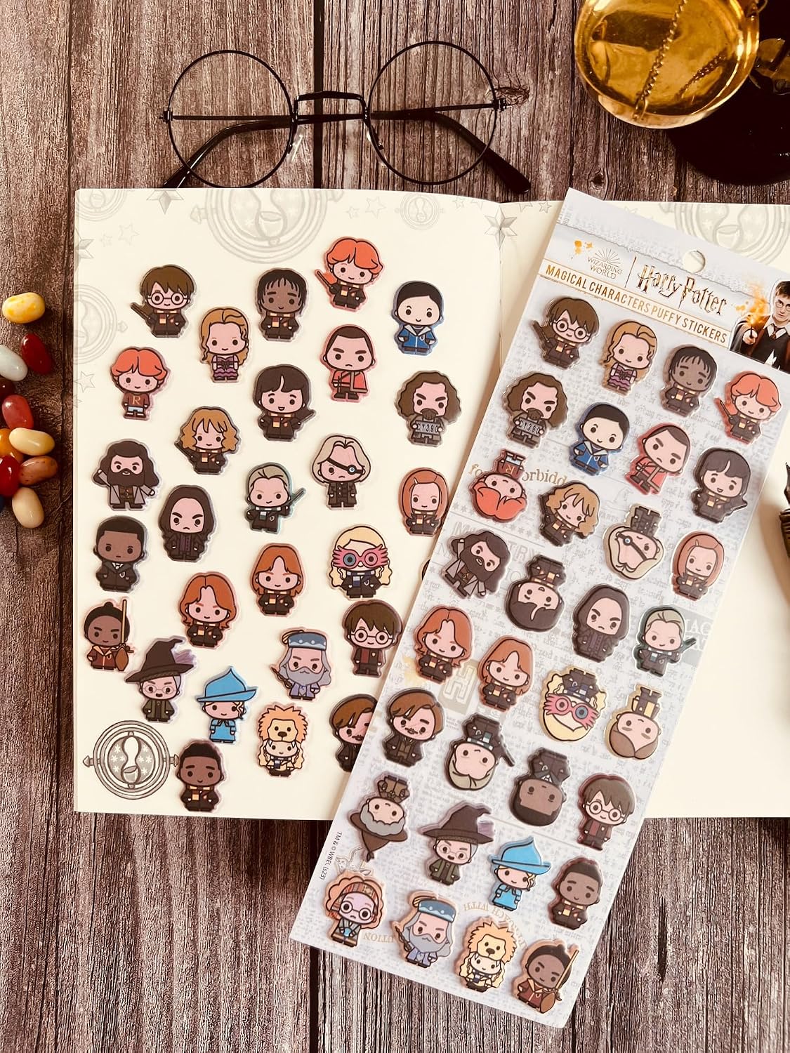 Detalle de CON*QUEST ハリー・ポッター ちびパフィーステッカー 4枚セット・再利用可能