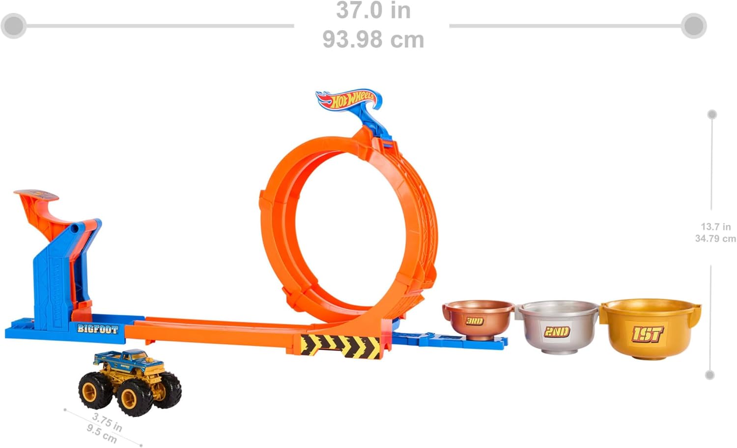 Thumbnail 4 de Hot Wheels Monster Trucks Loop‑And‑Flip Trophy Challenge with 50th Anniversary Bigfoot (1:64 Die‑Cast)
