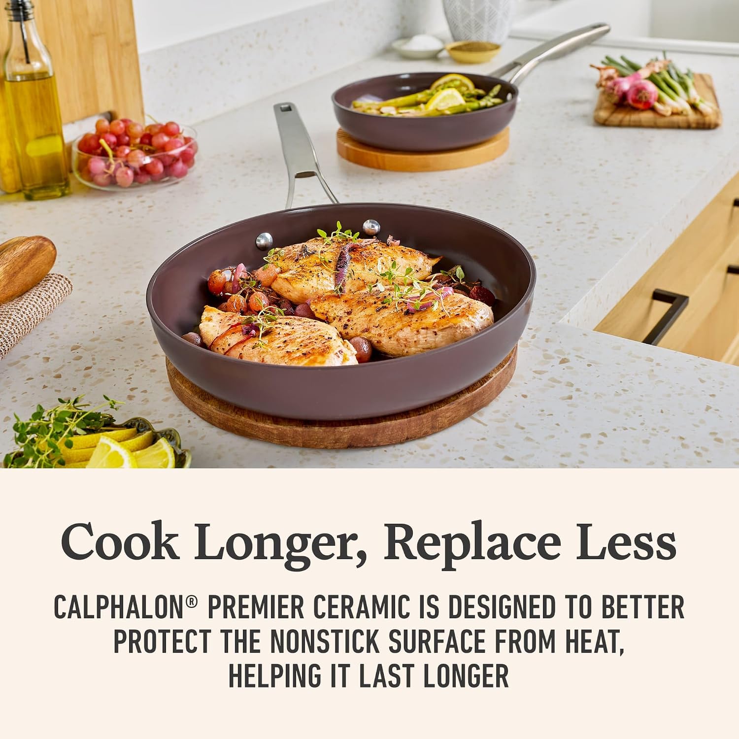 Detalle de Calphalon Ceramic Cookware Set, 8-Piece