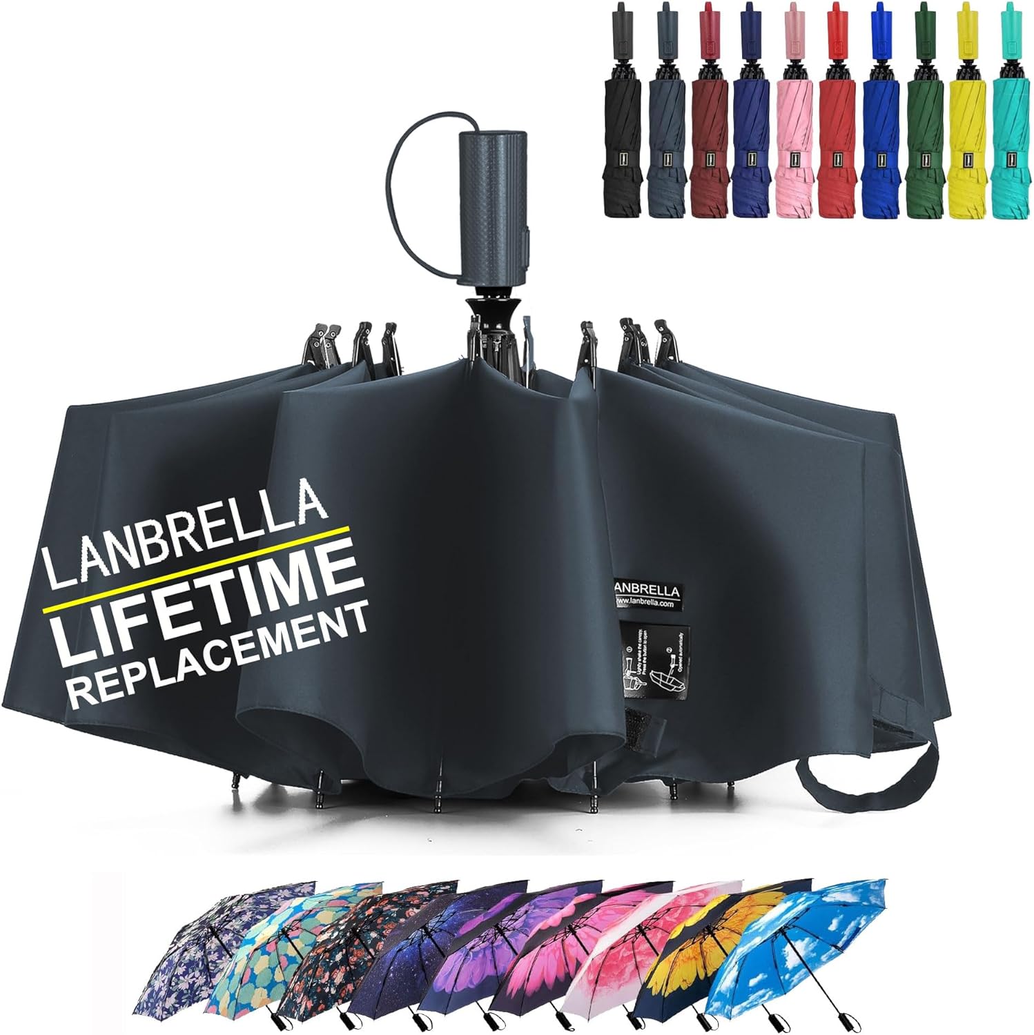 Thumbnail 3 de LANBRELLA Compact Reverse Folding Umbrella ⌛️🎁?