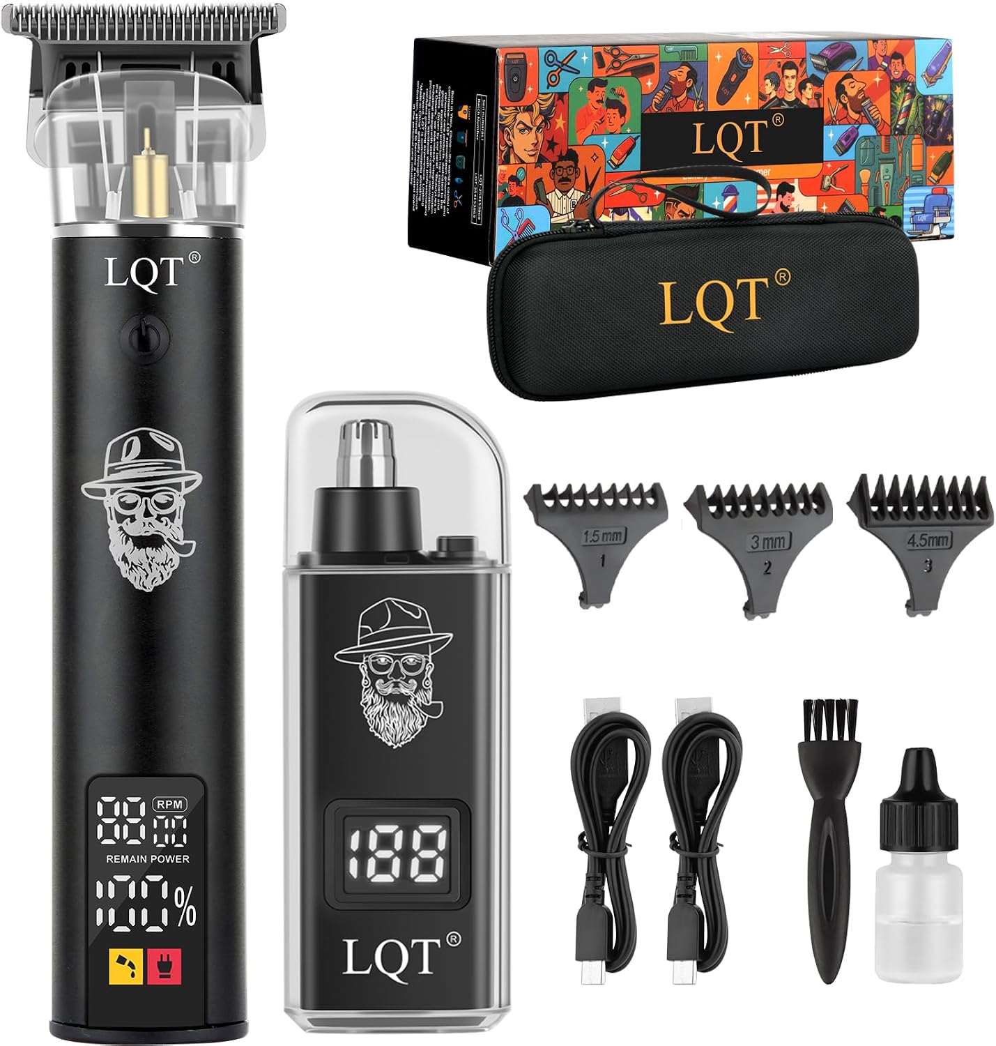 Thumbnail 6 de Professional Hair Clippers for Men: All-in-One Rechargeable Grooming Kit with LCD Display