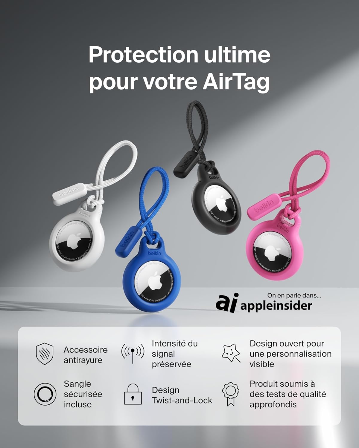Thumbnail 1 de Belkin Anneau de protection pour AirTag — noir