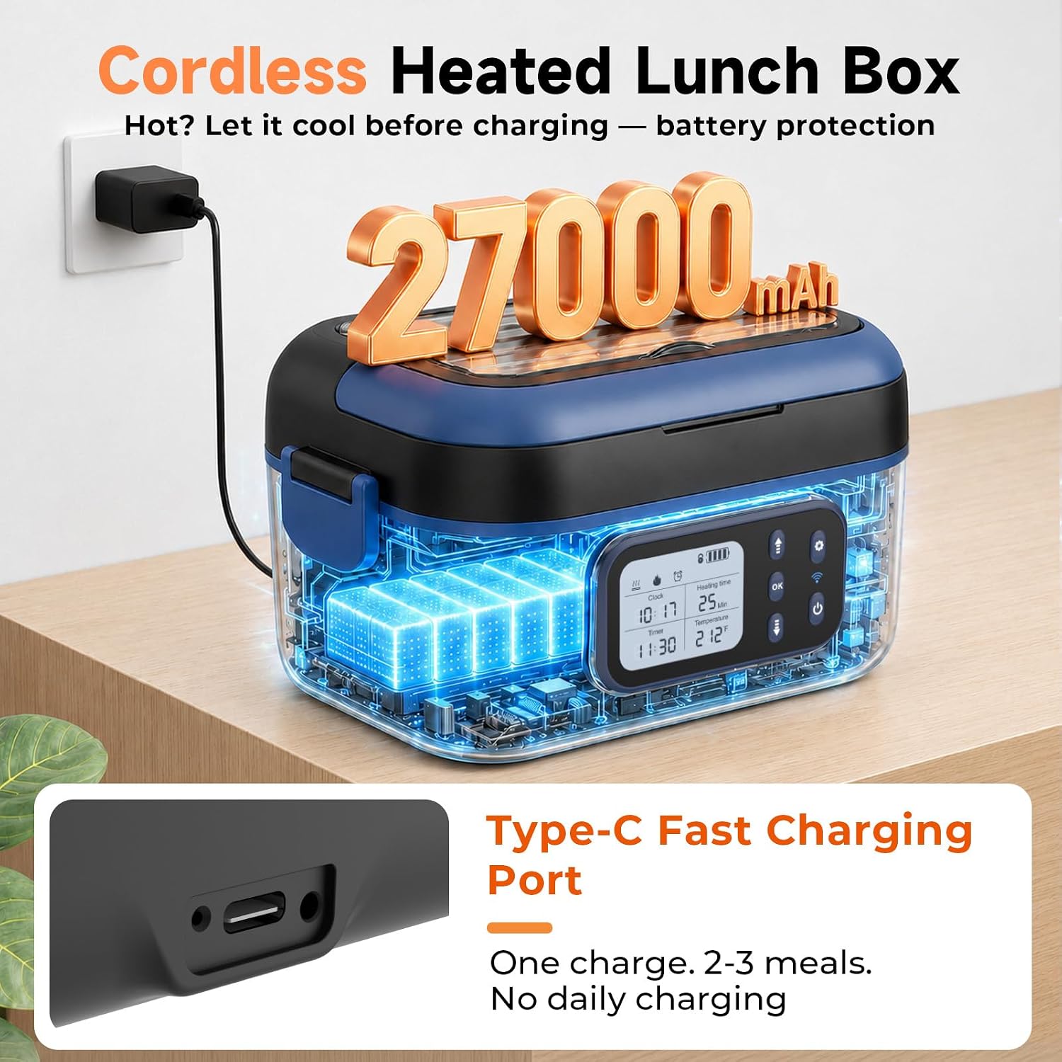 Thumbnail 4 de FYY Cordless Electric Lunch Box, 1.5L Stainless Steel with App Control