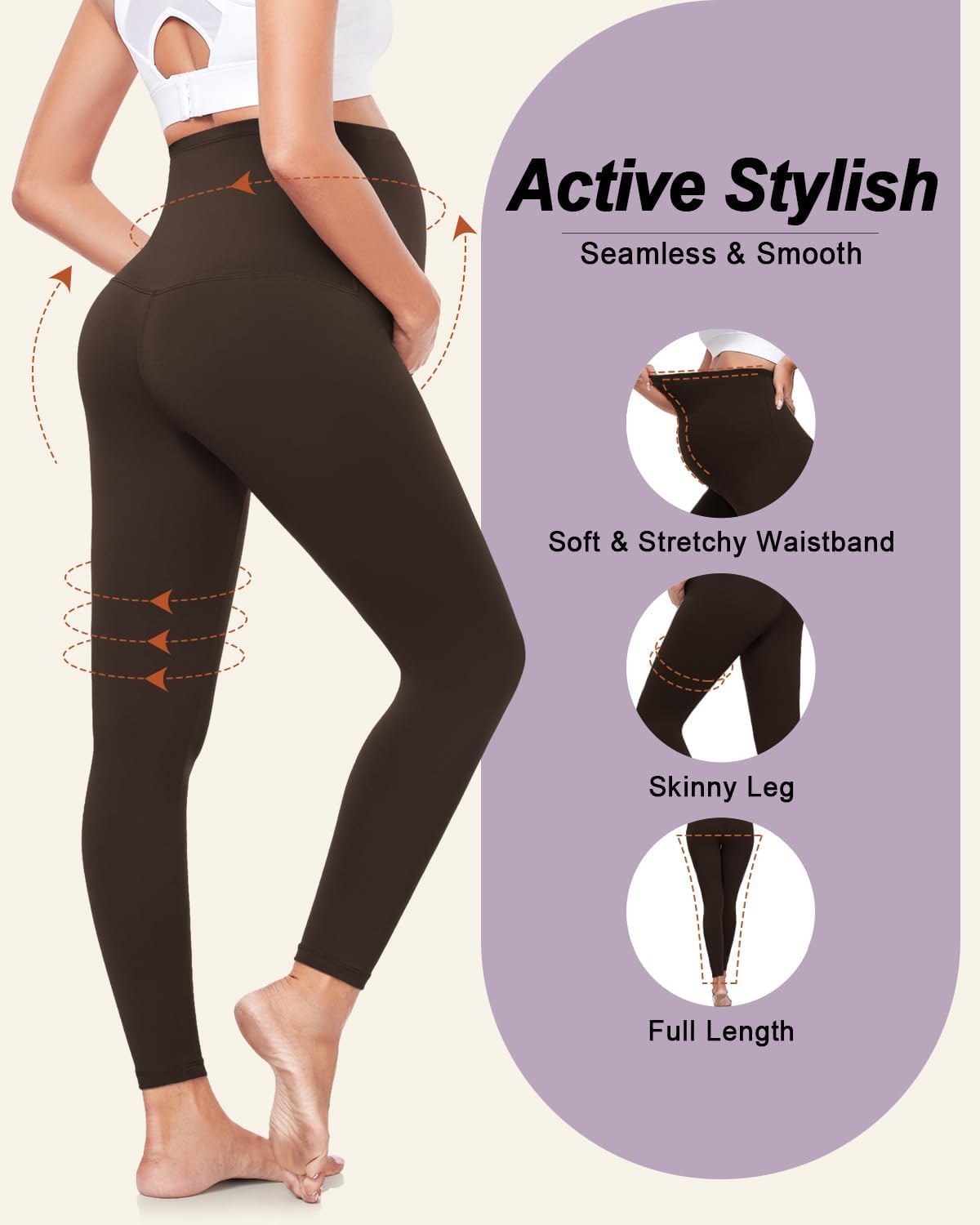 Thumbnail 3 de CTHH 3-Pack Maternity Leggings, Over-the-Belly High-Waist Yoga Pants