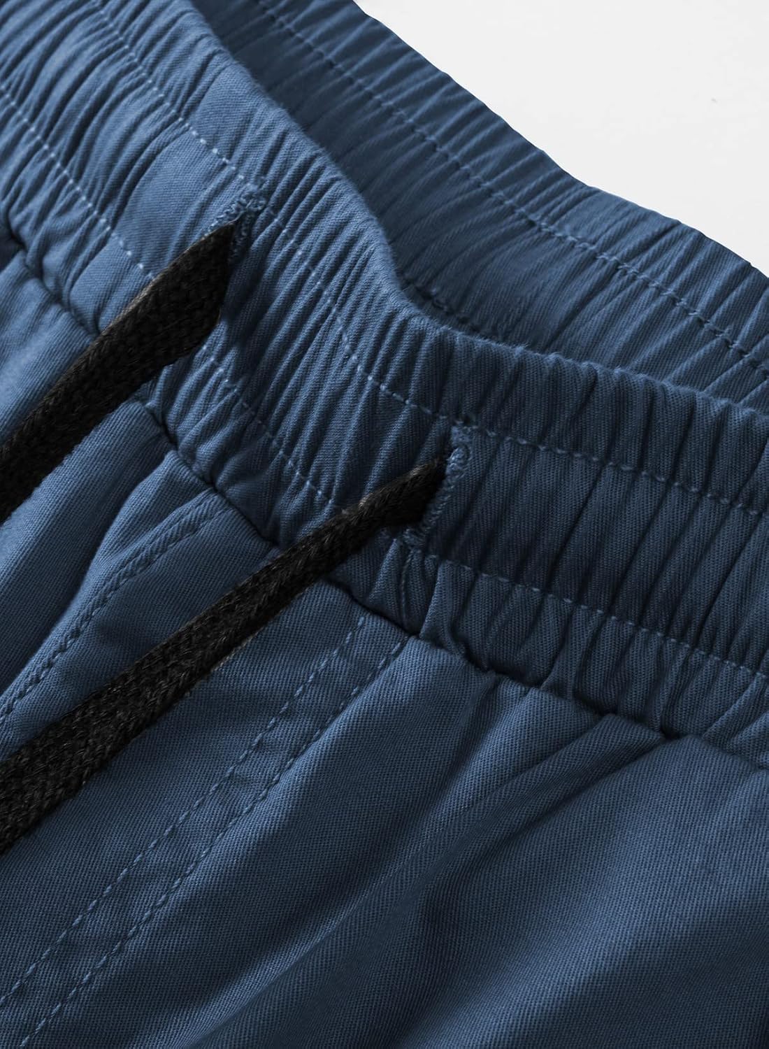 Detalle de JMIERR Herren Chino Cargo Jogginghose aus Baumwolle mit elastischem Bund und Kordelzug