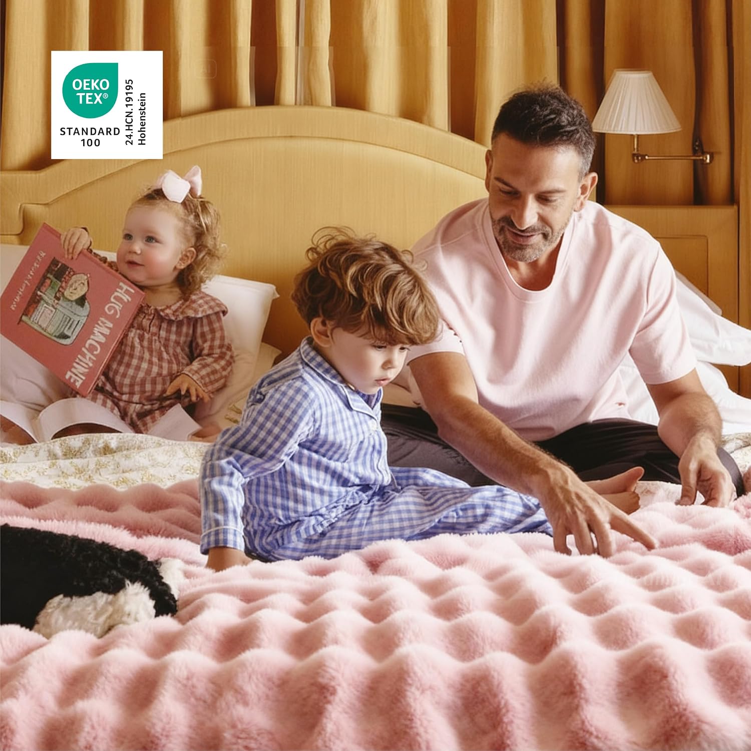 Detalle de Bedsure Faux Fur Throw Blanket, 50 x 60 in
