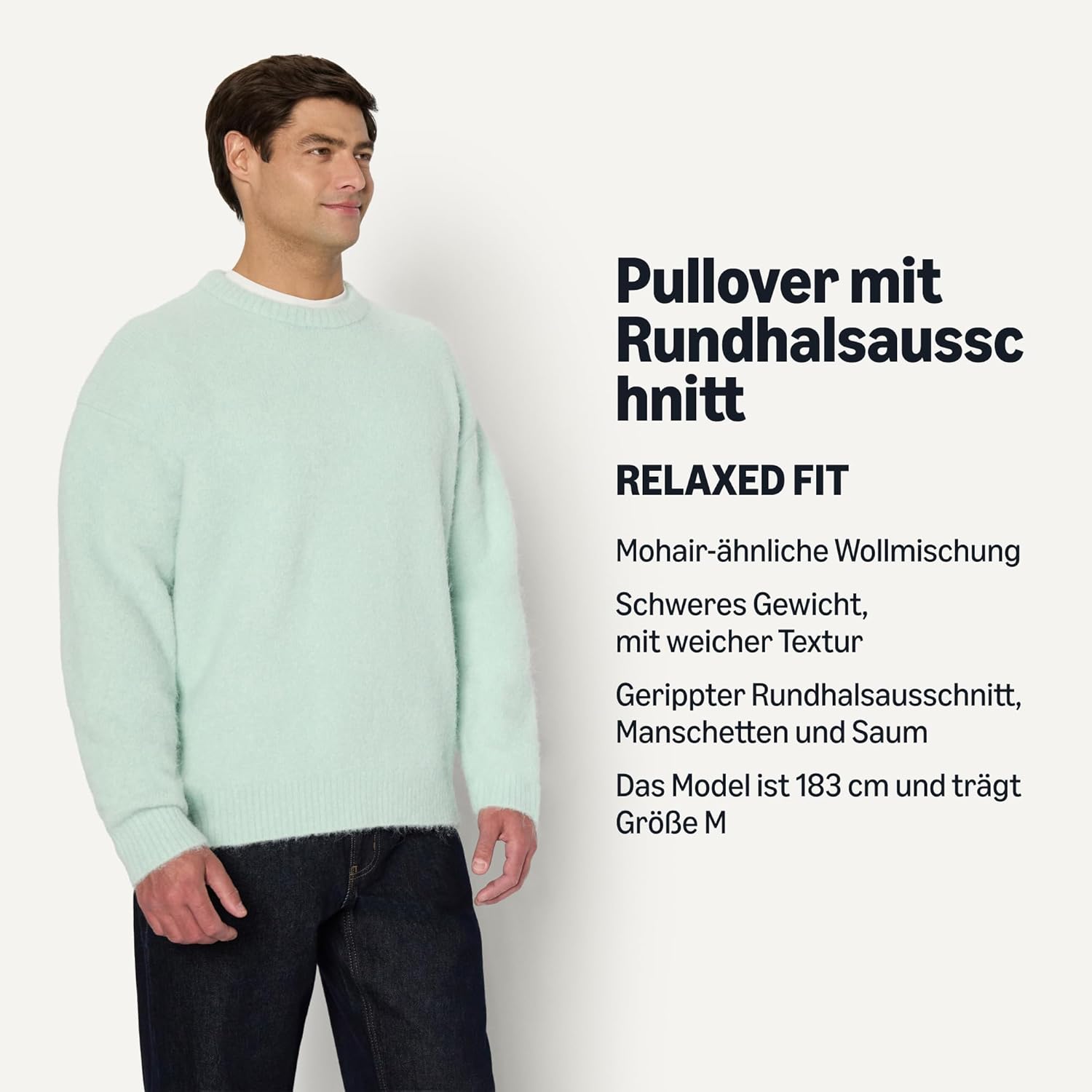 Thumbnail 3 de Amazon Essentials Herren Relaxed-Fit-Pullover mit Rundhalsausschnitt aus Mohairimitat
