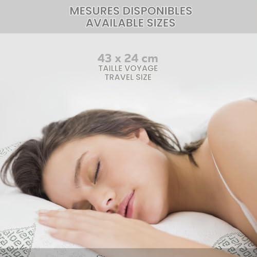 Detalle de Textilhome Lot de 2 Oreillers de Voyage Mémoire de Forme 43x24 cm – TEXTIL-HOME