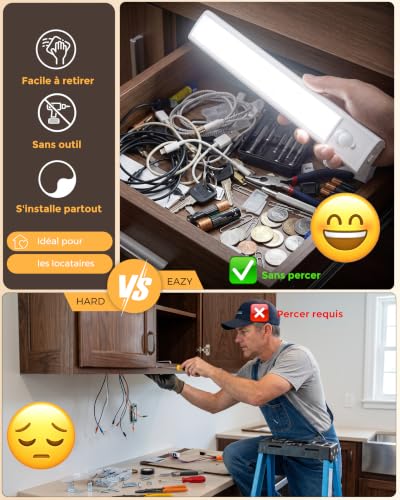 Detalle de LED Cuisine Sous Meuble 25 cm - Lumière Détecteur de Mouvement Intérieur par VenzBlomia