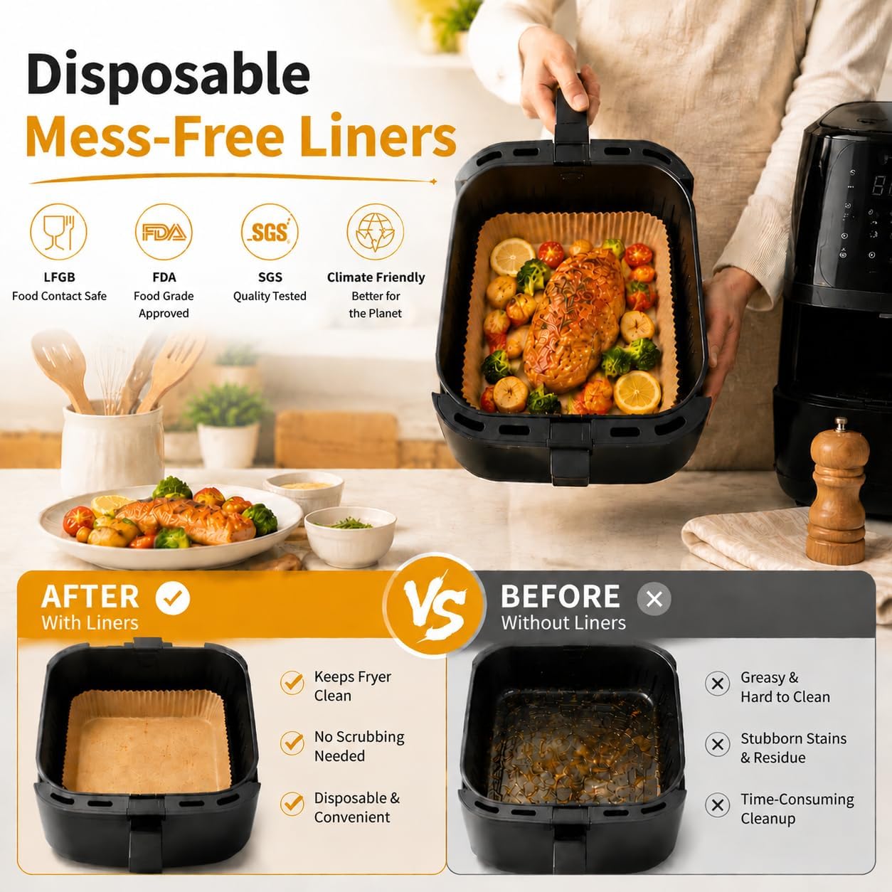 Thumbnail 2 de Ninja AF300UK/AF400UK 150pc air fryer liners