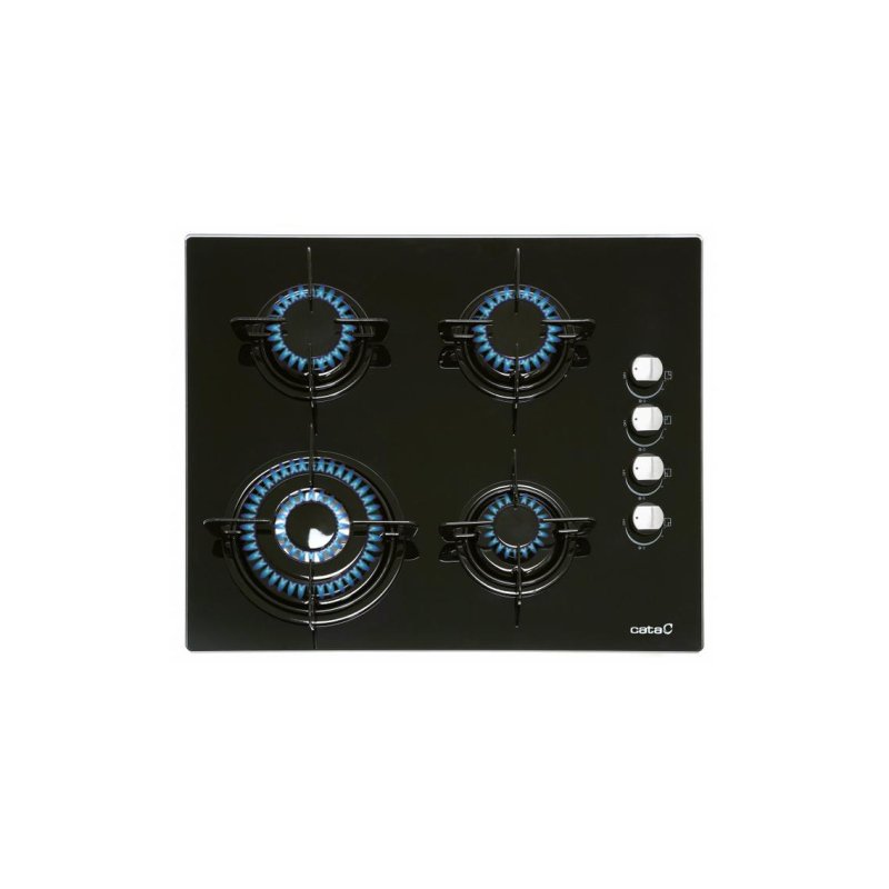 Detalle 2 de Cata CI 631 BK – Placa de Gas 4 Zonas 60 cm en Cristal Negro
