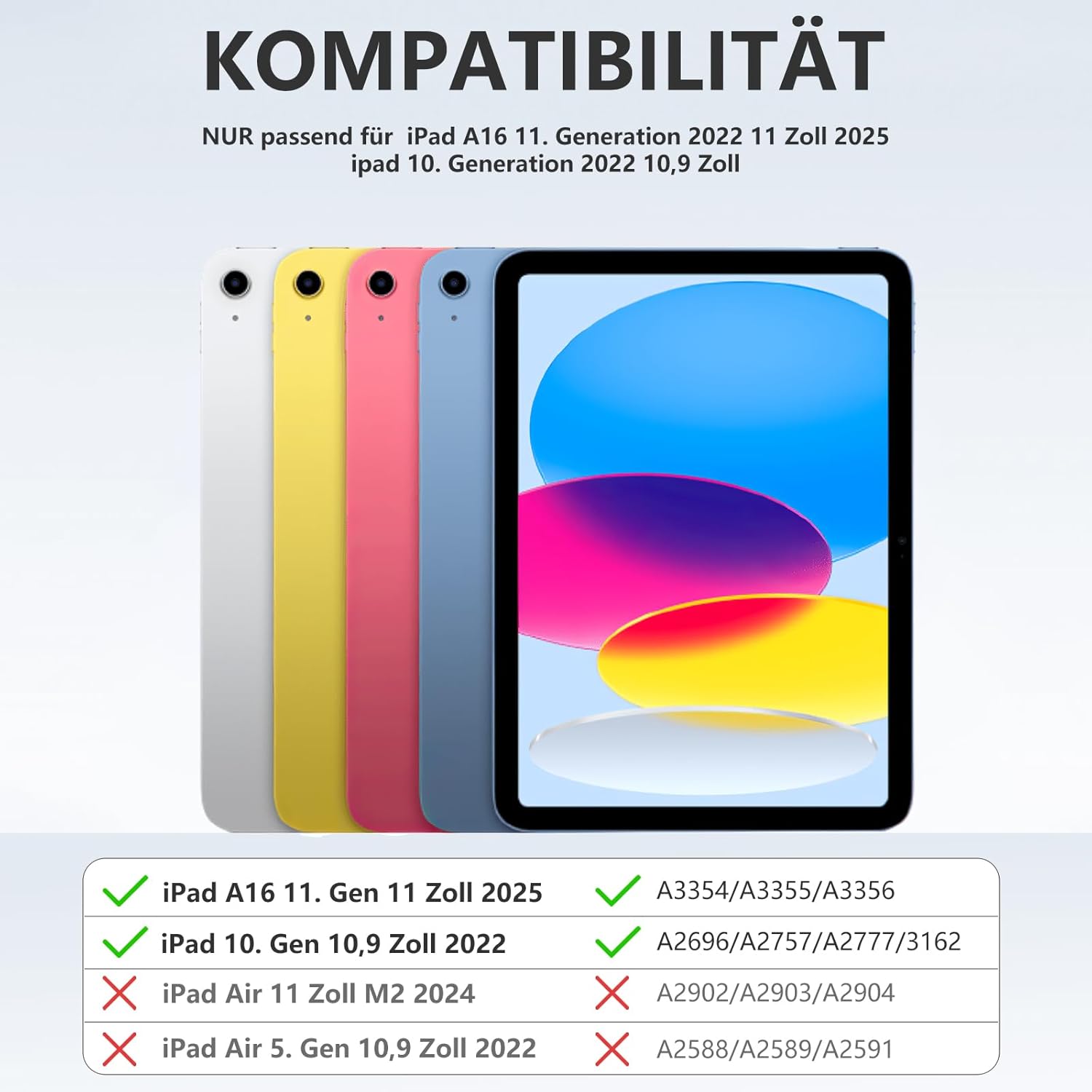 Thumbnail 1 de drivego Tastatur-Hülle für iPad 11./10. Generation (A16, 11. Generation 2025 / 10. Generation 2022) – magnetisch, QWERTZ, blau