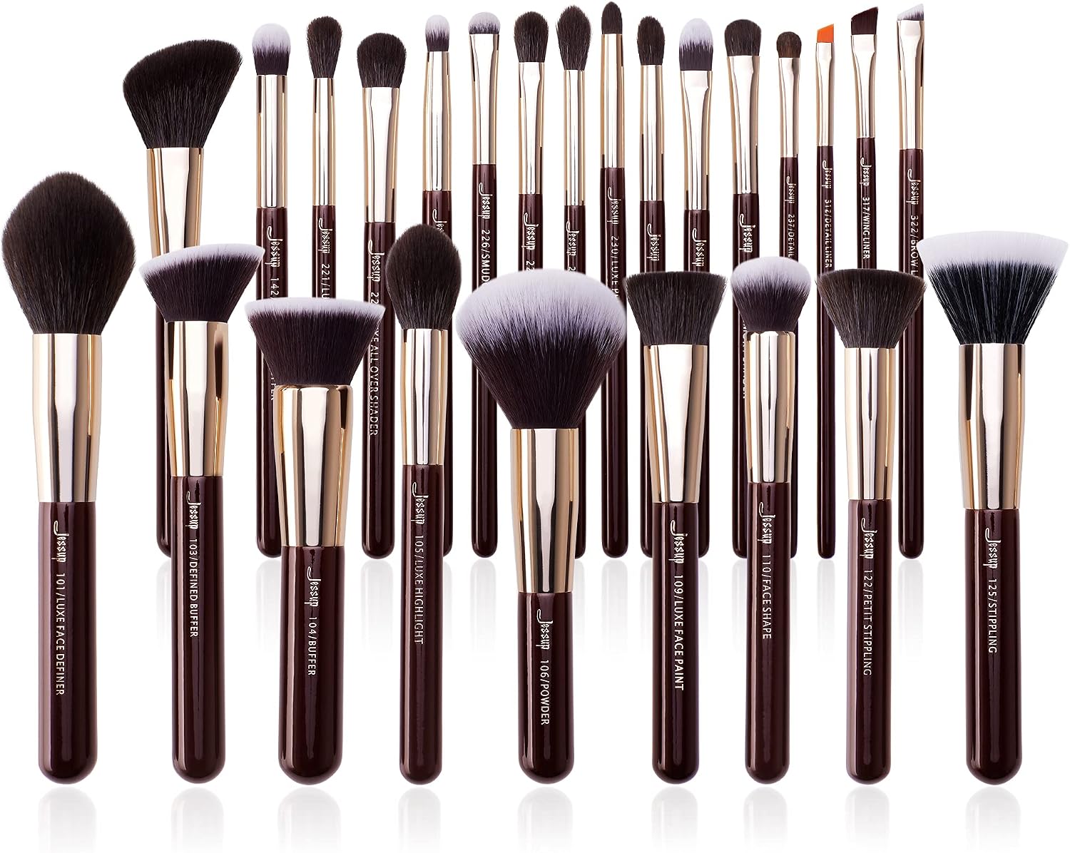Jessup Pinceaux de Maquillage Professionnel – kit visage et yeux, poils synthétiques T280