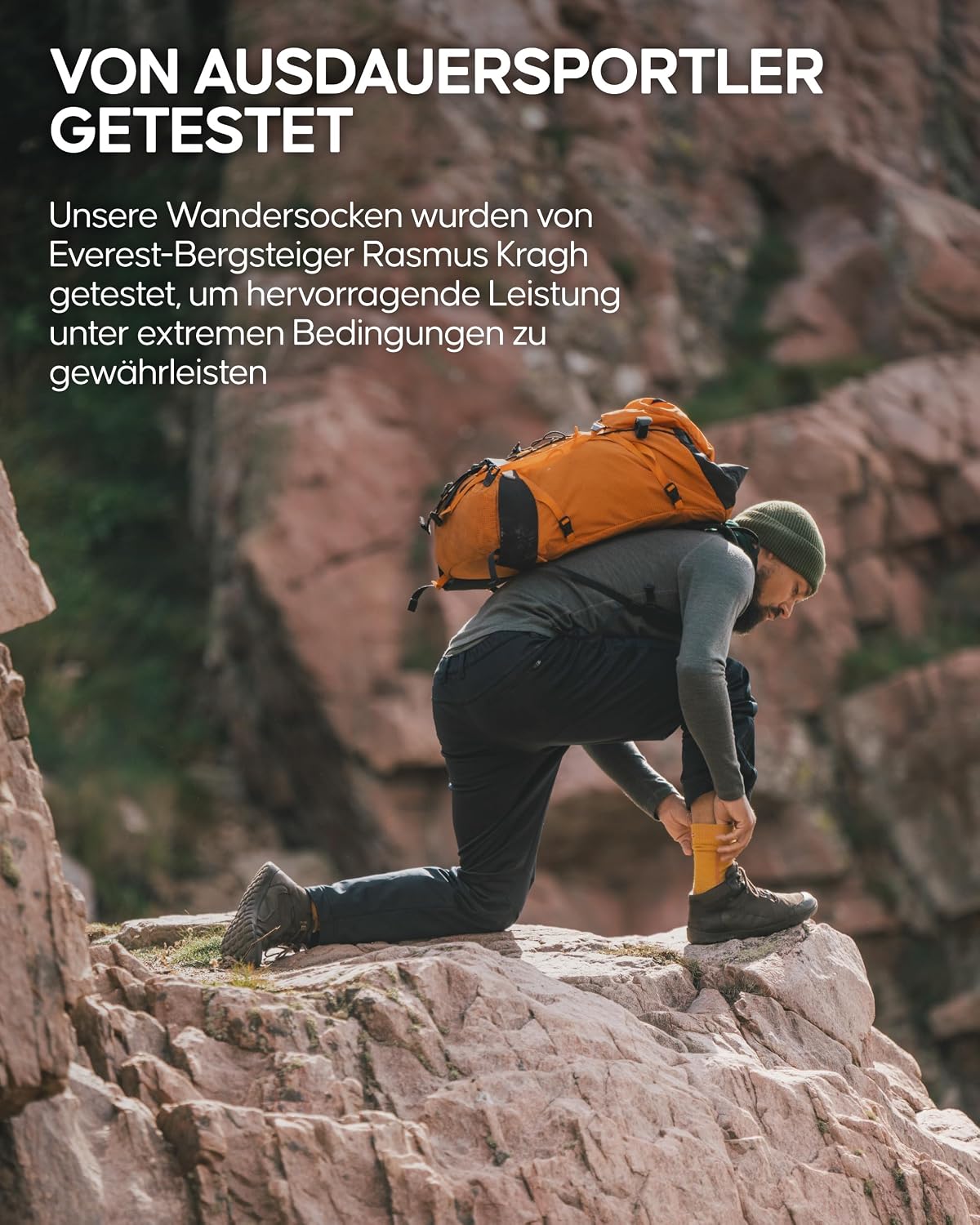 Detalle 2 de DANISH ENDURANCE Merino Liner Wandersocken 2 Paar