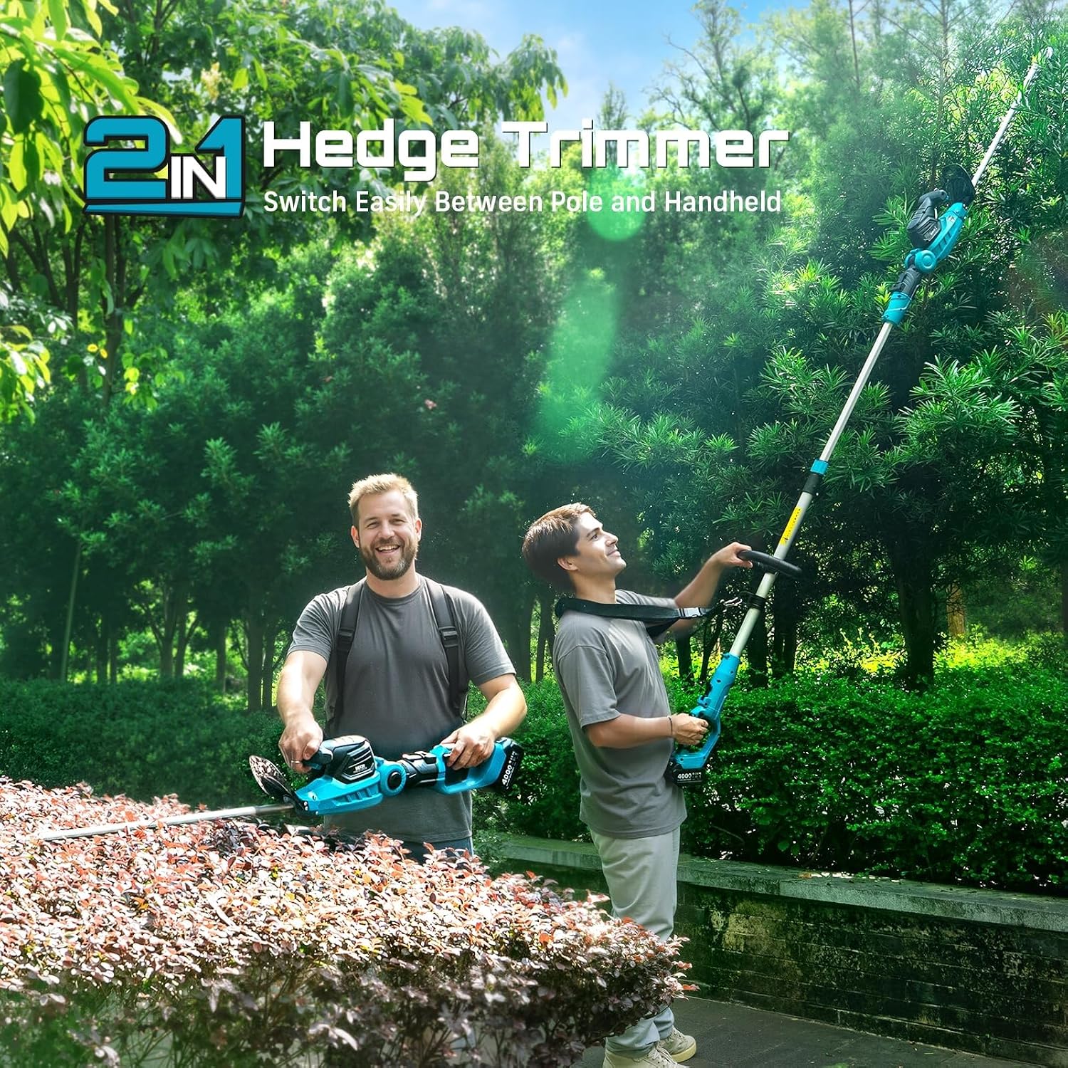 Detalle 2 de SEESII Cordless Hedge Trimmer, 20-inch blade
