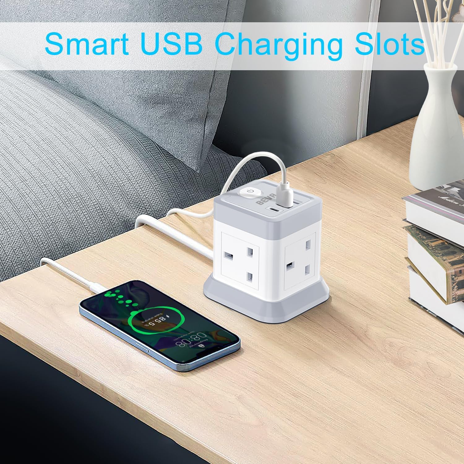 Detalle 2 de BEVA 4 Gang Extension Socket with 3 USB 3m