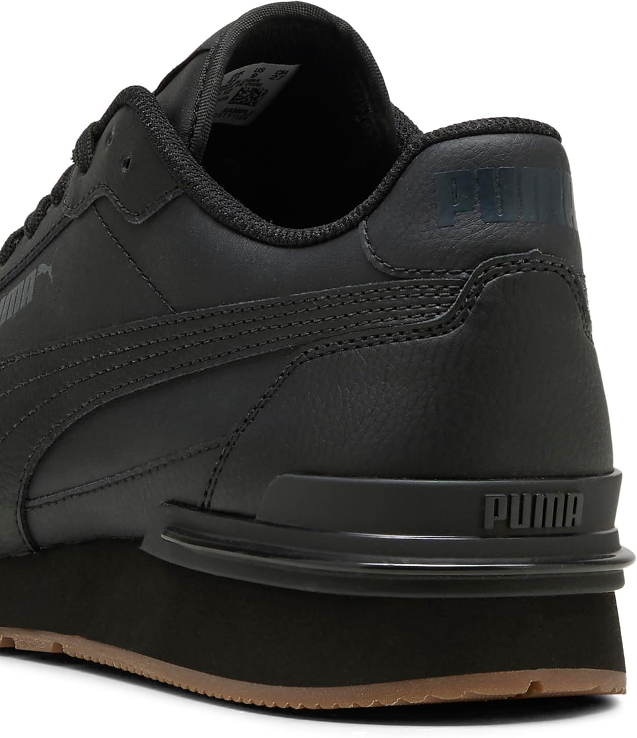 Detalle de PUMA ST Runner V4 L Unisex-Sneaker – Schwarz/Strong Grey-Gum, Größe 9 UK
