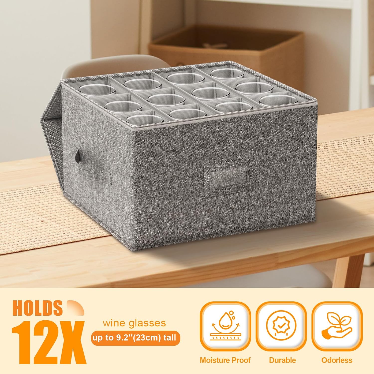 Detalle de Kukikan 2-Pack Wine Glass Storage 🍷