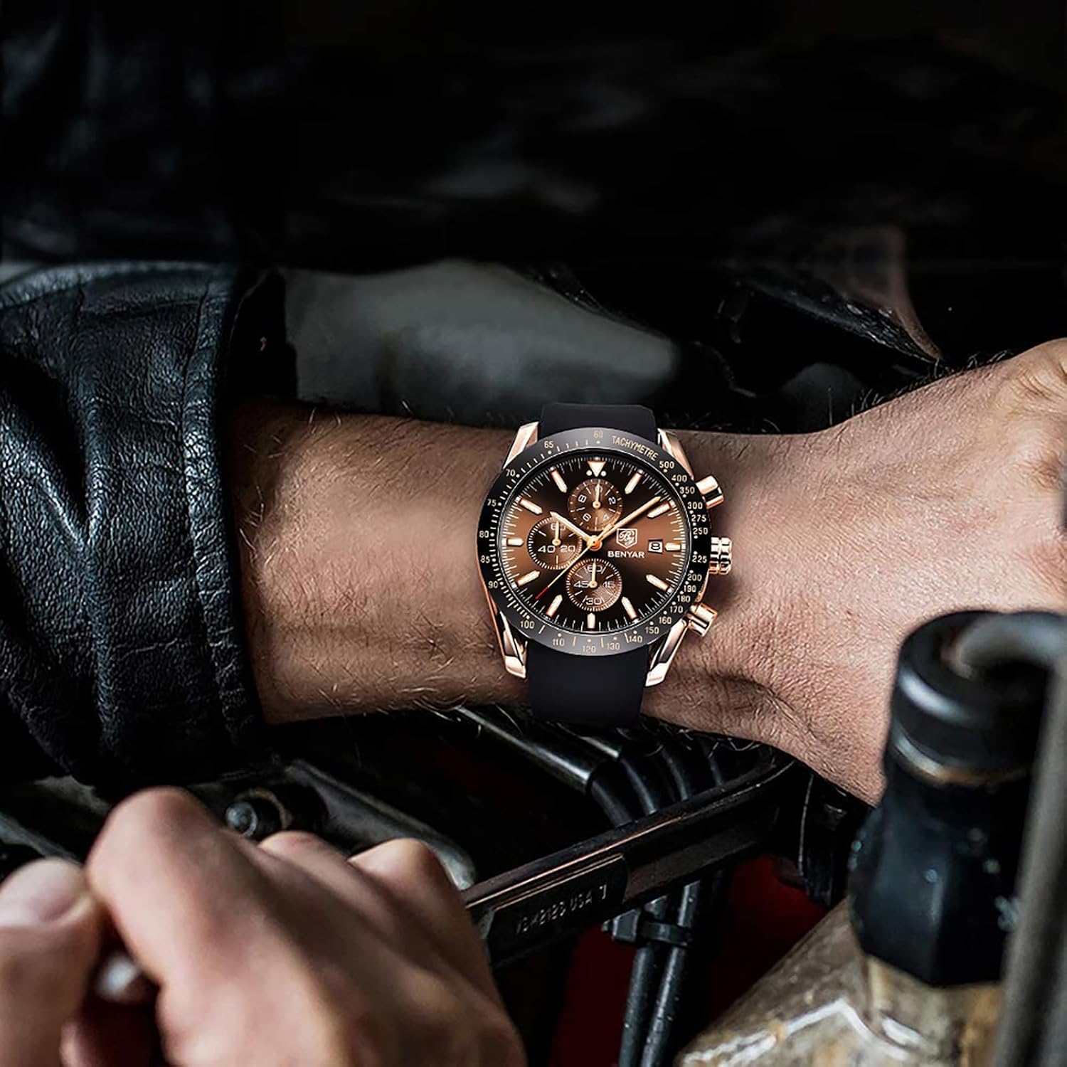 Detalle de Benyar Chronograph Quarz Uhr 45 mm
