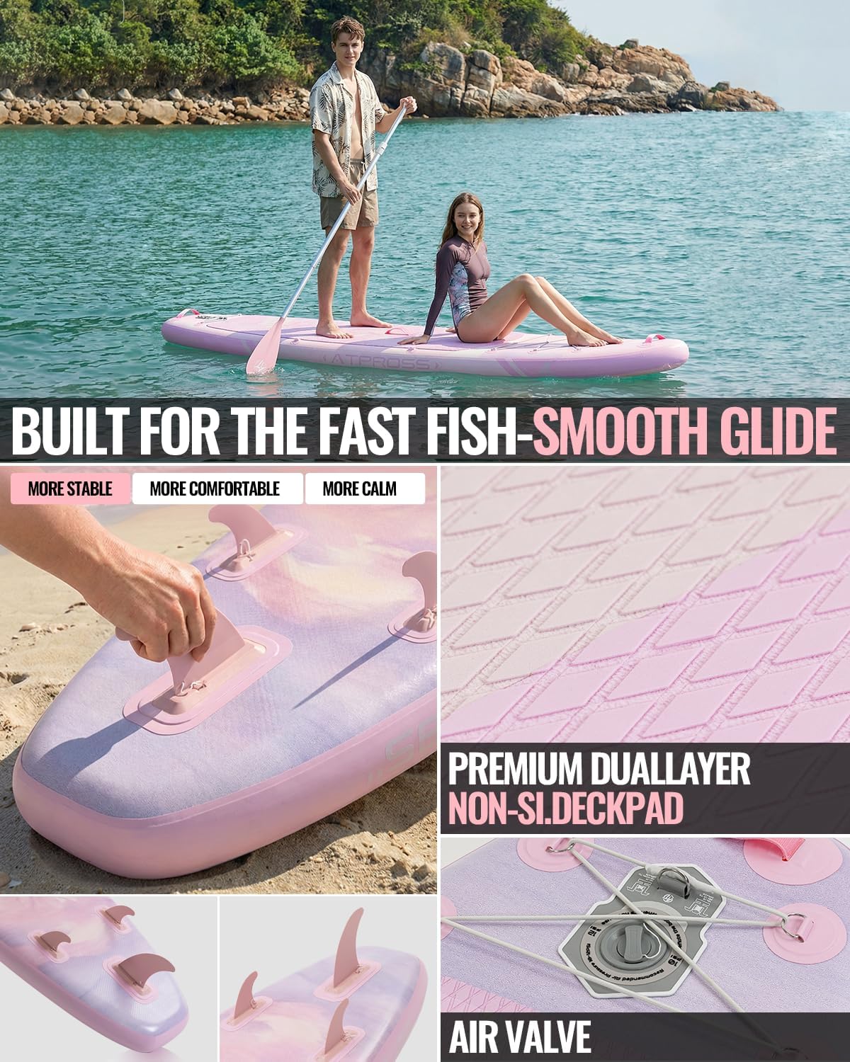 Thumbnail 5 de ATPROSS 11'6" x 35" Inflatable Paddle Board (450 lbs capacity) with SUP Accessories Kit & Backpack