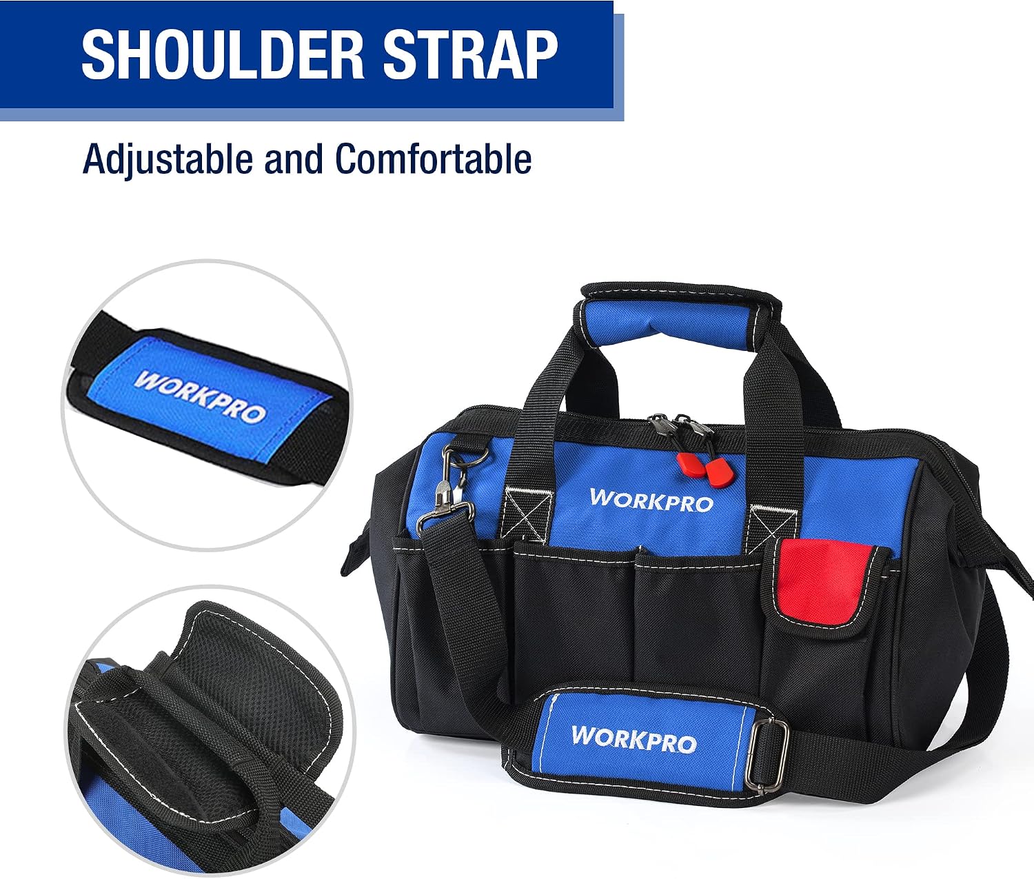 Thumbnail 5 de WORKPRO 14-inch Small Tool Bag organiser with strap
