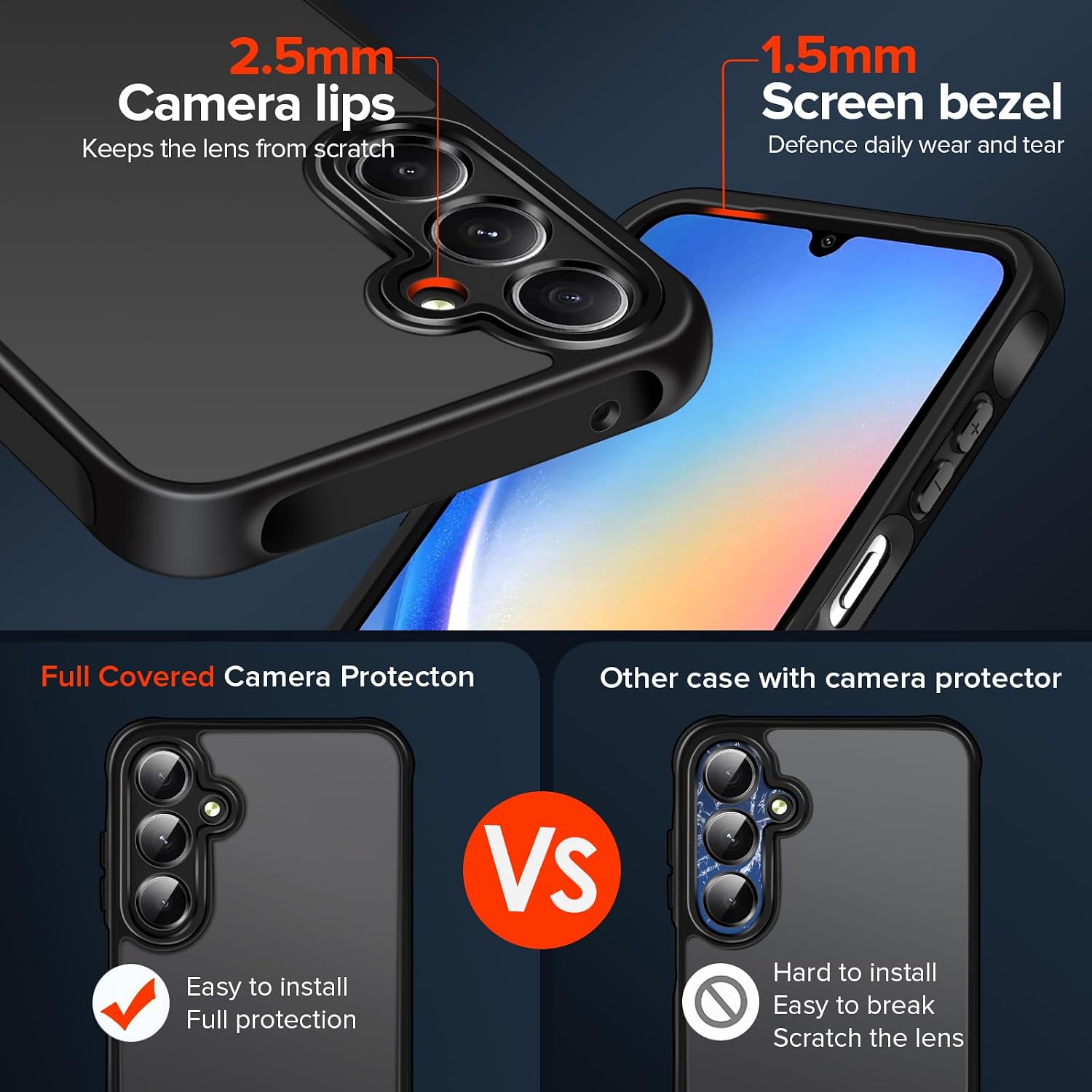 Detalle 2 de ivoler Funda Mate Negro para Samsung Galaxy A35 5G