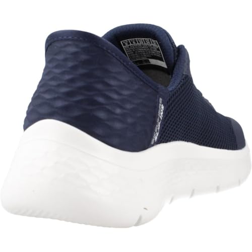 Detalle de Skechers Donna Go Walk Flex Grand Entry Trainers – Navy Textile/White Trim, 36 EU