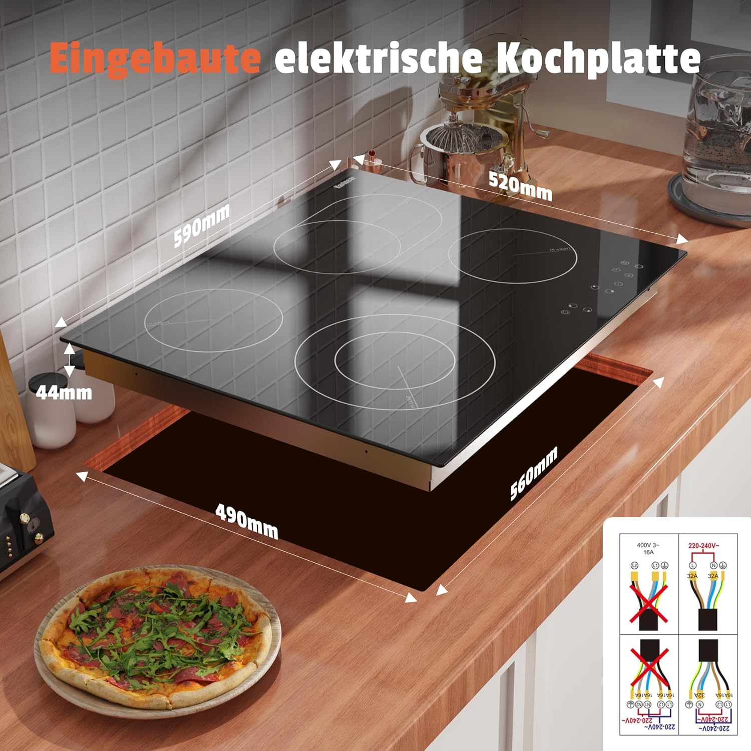 Thumbnail 3 de Karinear Glaskeramikkochfeld 4 Platten 6600 W