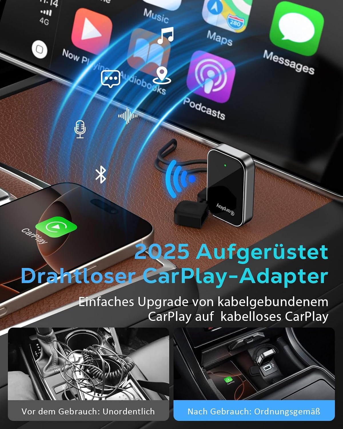 Detalle de MoKo CarPlay Wireless Adapter 2025