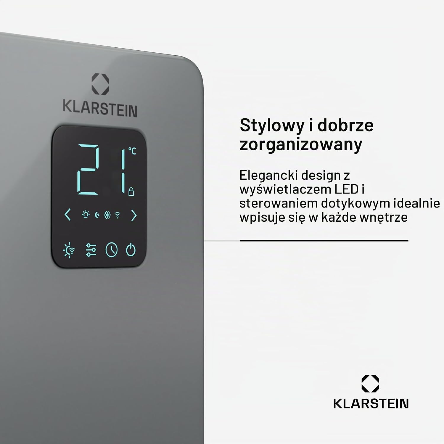 Detalle de Klarstein Bansin Smart – grzejnik konwektorowy 1500 W z aplikacją i kółkami