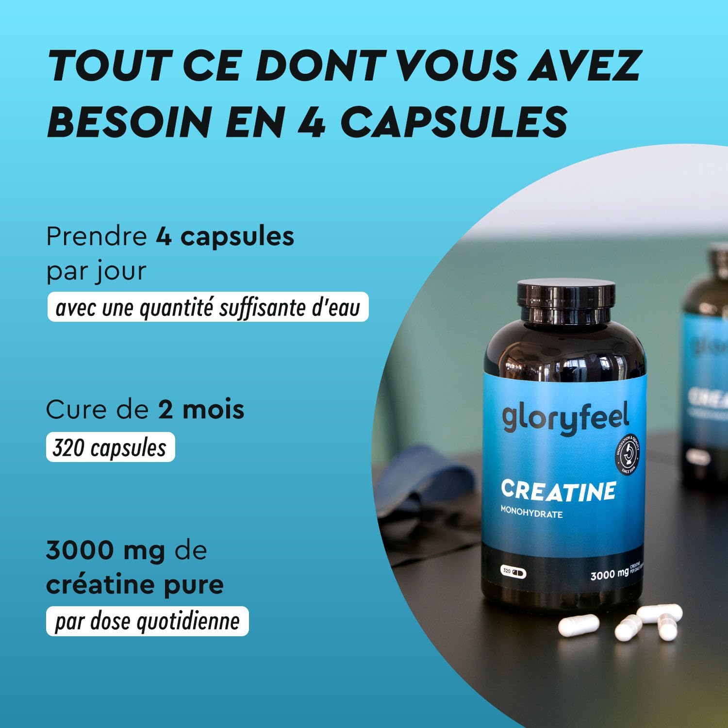 Detalle 2 de Créatine Pure 3000 mg gélules 💊